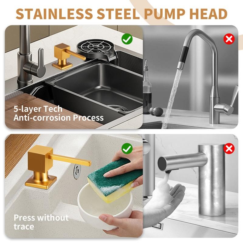 Kitchen Hack Under Sink Dish Soap Dispenser with 47" Tube