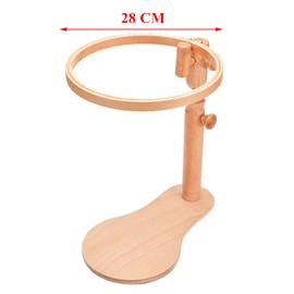 Holzsammlung Round Embroidery Hoop Stand, Cross Stitch Stand Hoops and Frames, Beech Wood Adjustable Rotated Embroidery Sewing Stand,for Embroidery, Tapestry, Needlecrafts - 24 cm/7.2"