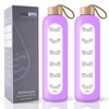 PROBTTL 32 Oz Borosilicate Glass Water Bottle with Time Marker