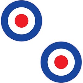 2 x 4" RAF Mod The Who Lambretta Vespa Scooter Bike Rondell Vinyl Decal Sticker