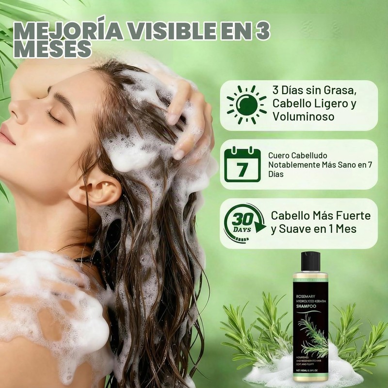 100ml Champú Orgánico De Romero Para El Crecimiento Del Cabello