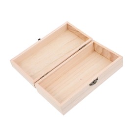 iplusmile Rectangle Unfinished Wood Jewelry Box with Hinged Lid for DIY Projects Versatile Storage for Jewelry Documents and Miscellaneous Items for Home Decor and Organization