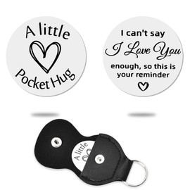 I Love You Gifts for Husband Wife Boyfriend Girlfriend Anniversary Birthday Gift, Thinking of You Gifts for Mom Dad Daughter Son Pocket Hug Token Keychain Gifts for Couples Best Friends Xmas Presents