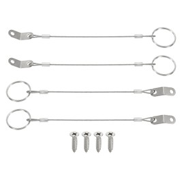 MECCANIXITY Lanyard Cable Safety Tether Wire 6 Inch 316 Stainless Steel Quick Release Pin Lanyard for Loss Prevention One Loop with Quick Release Ring (Silver, Pack of 4)