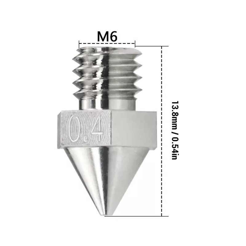 EBTOOLS 0.4mm High Precision Alloy Hardened 3D Printer Nozzle Tip