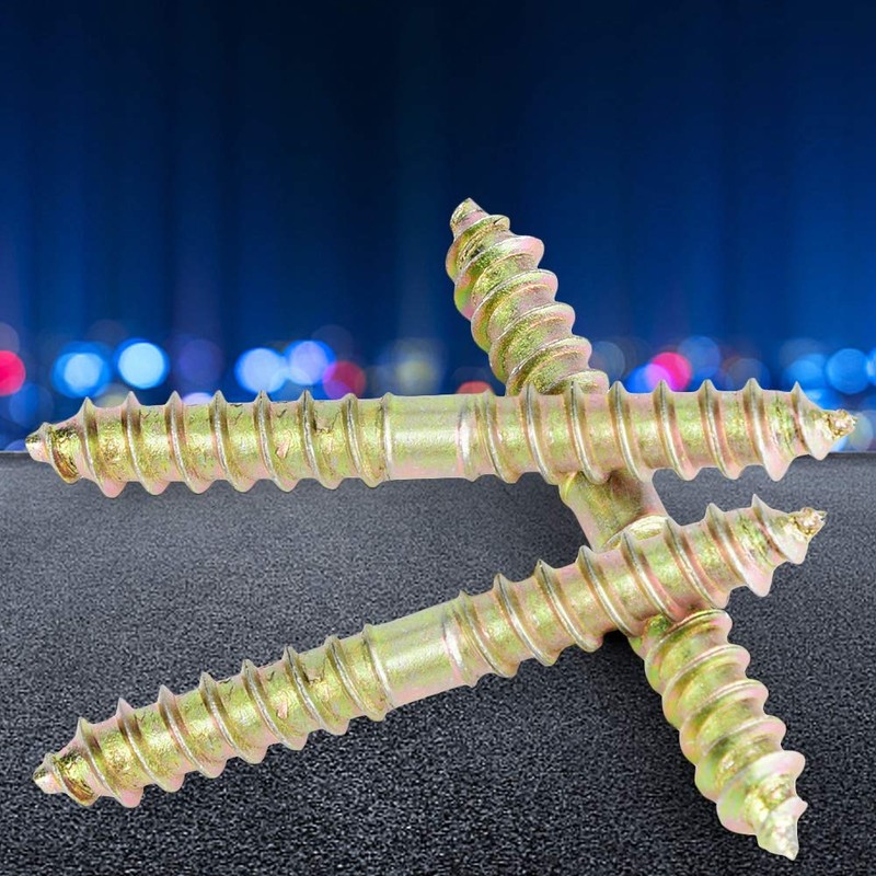 Hyuduo 10pcs Dowel Screw Iron Double Ended Screw Zinc Plating