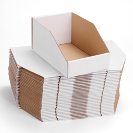 ZBEIVAN Cardboard Storage Bins Boxes 35 Packs 9.4x6x4.5 Inches, Easy Assembly Pantry Organizer Bins for Shelf, White