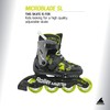 Rollerblade Microblade SL Kids Adjustable Fitness Inline Skate, Black/Lime,Junior, Youth