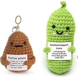Potato Key, Positive Potato, Motivational Keychain, I May Be a Tiny Potato, (Green + dark coffee)
