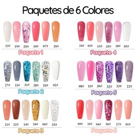 7 PIEZAS - kit poly nail gel para uñas Poly Nail gel para Uñas Gel de Extensión 6pcs Poly nail gel Nail Kit 15ml Extensión rápida de larga duración Nail art kit Regalo para Mujeres (Paquete 2)