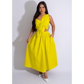 Summer Dresses for Women 2025 Club Outfits Spaghetti Strap Smocked Dress Casual Dresses for Women One Shoulder Yellow XL