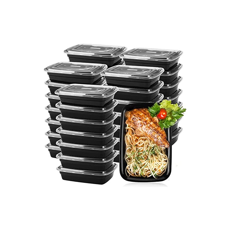 20P Contenedores para Alimentos Desechables, Recipientes para Comida Grande Compartimentos,