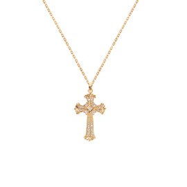 LLIYSOUN Cross Necklaces for Women Jewelry Necklaces for Women 16K Gold Plated Cross Pendant CN19