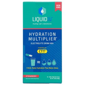 Liquid I.V. Strawberry Flavored Hydration Multiplier Electrolyte Drink Mix, 10 Counts, Non GMO, 5.64 Ounces (Pack of 1)