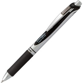 Pentel Energel 0.7 mm RTX Retractable Black Ink Pens - Medium Point, Metal Tip Pack of 10
