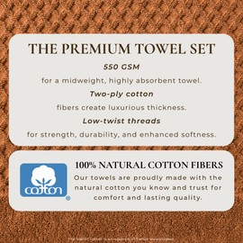 Great Bay Home Bath Towels - 100% Cotton 4 Pack 54x27 Bath Towel Set - Absorbent, Durable, Quick-Dry Towels for Bathroom (Copper)