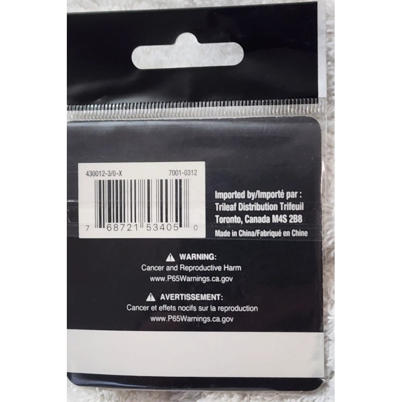 25ct Pack Xcalibur 3/0 Wacky Rig Hooks 430012-3/0-X for Drop