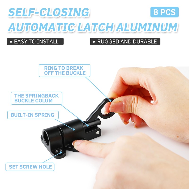 8PCS Self-Closing Latch - Spring Door Lock - Door Latch
