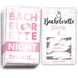 Bachelorette Party Drinking Games - Drink If Games Scratch off Cards - Perfect for Girls Night Out Activity,Bridal Showers,Engagement and Birthday, Bridal Parties, Wedding Showers - 40 sheets(Pink1)