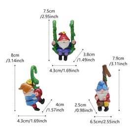 3PCS Climbing Gnomes Statue for Garden Decor, Resin Crafts Flower Pot Decoration, Fairy Garden Accessories and Tree Faces Decor Outdoor (Swing)