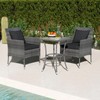 Tangkula 3-Piece Patio Furniture Set, PE Wicker Conversation Bistro Set