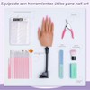Mano de práctica para uñas acrílicas, maniquí de silicona realista