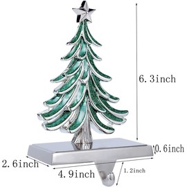 WENFOME Juego de 2 soportes para calcetines de árbol de Navidad para chimenea, ganchos de calcetines de Navidad para chimenea, ganchos de calcetines, clips de guirnalda de mantel de día festivo, agarres de metal para decoración de Navidad