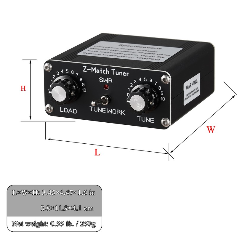 QRP Z-Match Manual Antenna Tuner 3-28 MHz for HAM Radio