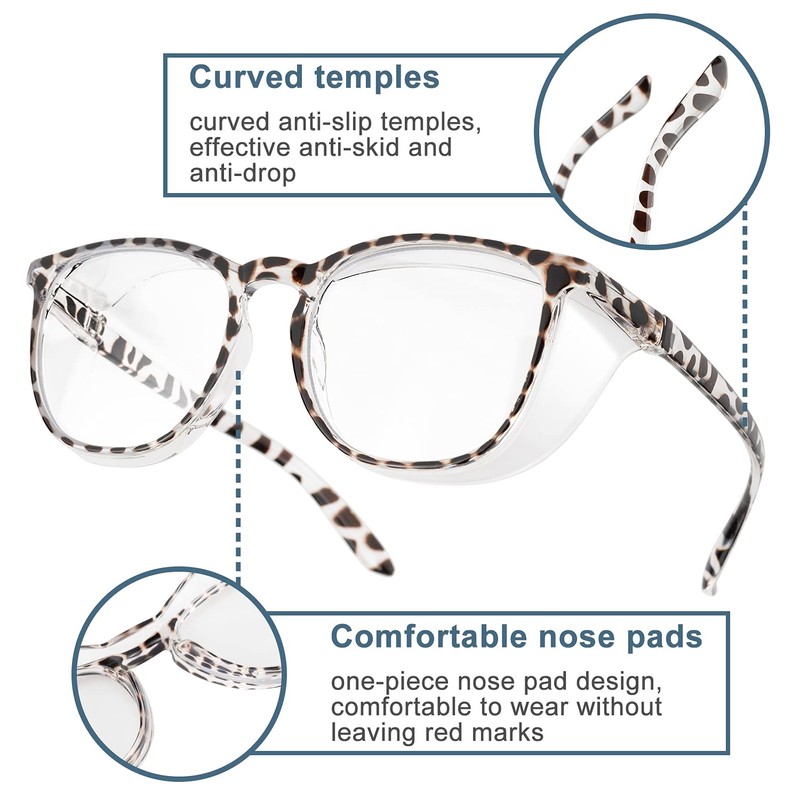 PAERDE Safety Glasses with Clear Anti Fog Scratch Resistant Wrap-Around