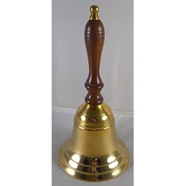 Solid Brass School Bell w/ Wood Handle ~ School Bell