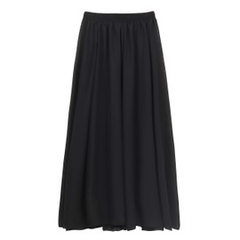 Women's Chiffon Long Skirt Beach Skirt Maxi Skirt Chiffon Skirt Women's Skirt for Summer Beach Everyday Party Skirt Length 90 cm / 100 cm - Plain, Black (skirt length 90 cm)