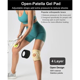 Knee Braces for Knee Pain, Patellar Tendon Support Strap, Knee Brace for Meniscus Tear Knee Compression Sleeve for Knee Pain Grey Healthcare Tool - Color: Black