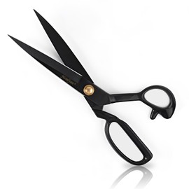 Sewing Scissors - 9/10 Inch Dressmaking Fabric Scissors Tailor's Dressmaker Shears for Cutting Fabric (Black) (10 inch)
