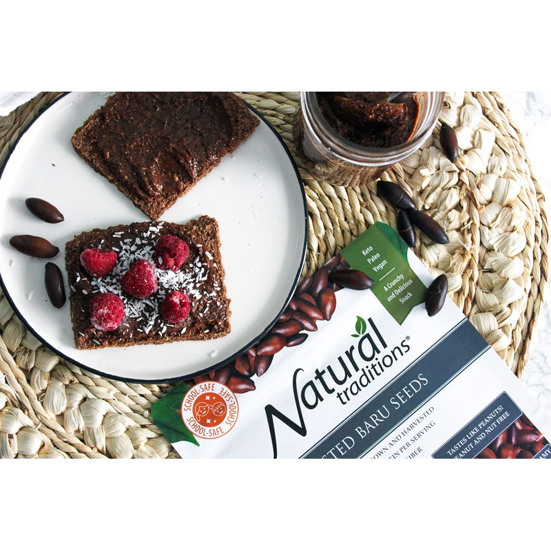 Natural Traditions Roasted Baru Seeds, Baru Nuts - 5.3oz Resealable
