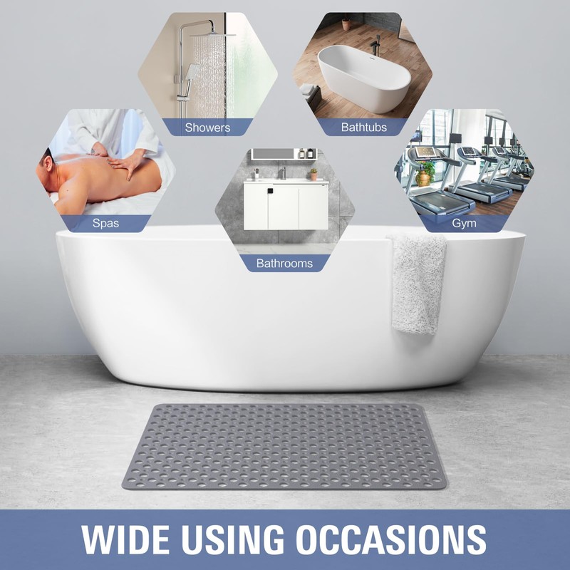 OTHWAY Large Shower Mat, 35"x 24" TPE Shower Mat Non