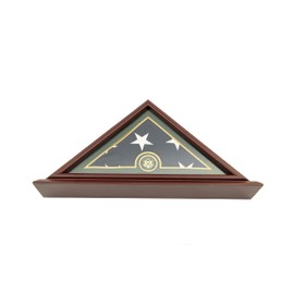 5x9 Veteran Flag Display Case | Burial Flag Display Stand , Solid Wood, Cherry Finish (Army)