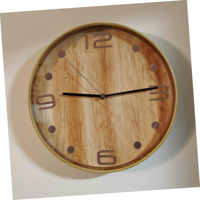 Cabilock Black Walnut Wall Clock Roman Numerals Number Stickers Vintage