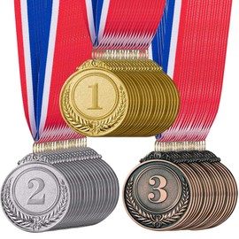 30 Pieces Gold Silver Bronze Award Medals for Awards,Metal Medal Winner Medals with Ribbon for Football Baseball Soccer Basketball Softball Gymnastics Team Sports Player Competitions Champion Gift