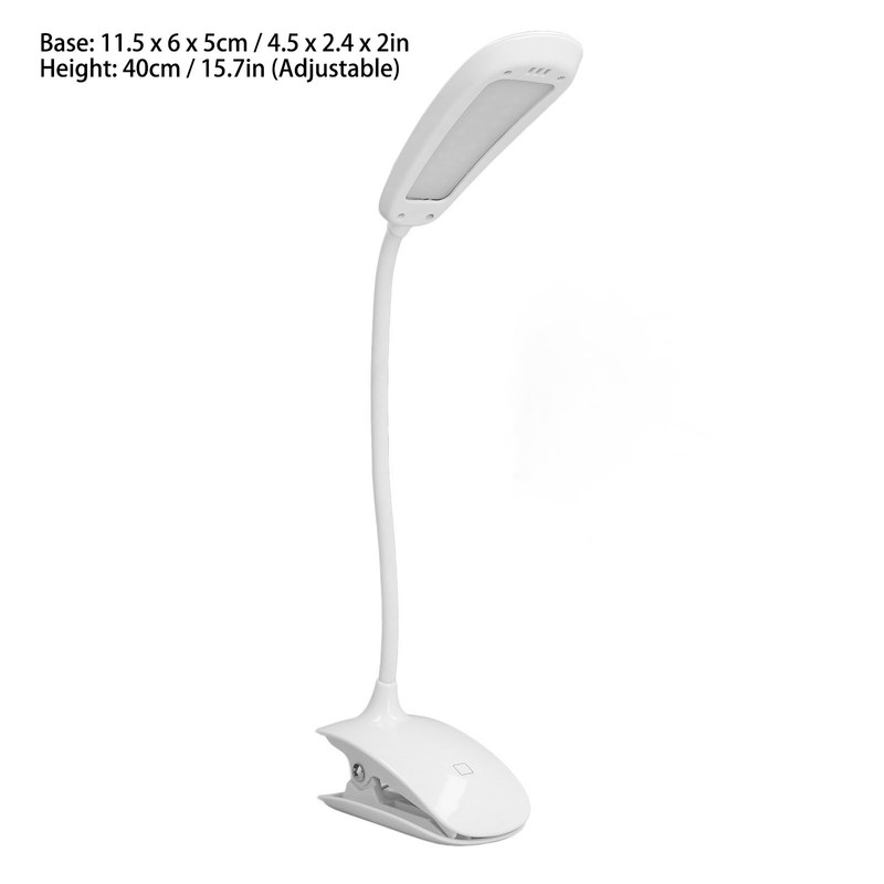 Clip Light USB Rechargeable 3 Speed Touch Foldable Flexible Gooseneck