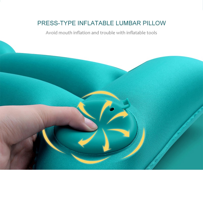 Inflatable Lumbar Support Travel Camping Pillow Ultralight Ergonomic Pillow for