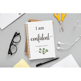 Ecezatik Inspirational Spiral Notebook,Office Accessories Notebook Journal,Inspirational Gifts Notebooks for Women Men Coworkers,Boss Gifts for Women Men,I am Confident Notebook 5.5X8.3 Inch