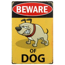 poeland Beware of Dog Signs, Dog Warning Signs 11.8" x 7.8" for Indoor or Outdoor, Fence, Yards, Gates, Window