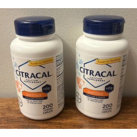 Citracal 2 Packs, Citracal Petites + D3 Calcium Citrate - 200 Coated Caplets Exp. 09/2027