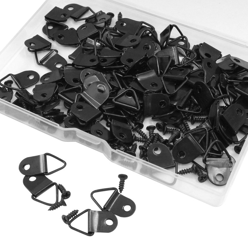 Hordion 100pcs Triangle D Ring Picture Hangers, Heavy Duty Single