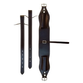 RAAVILS Western Horse Leather Complete Flank Cinch Rear Flank Back Cinch Girth Saddle Billets TACK Horse Cinches Color Black (Black)