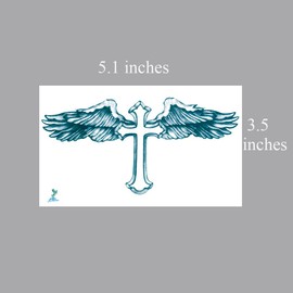Yeeech Temporary Tattoos for Men Waterproof Long Lasting Neck Design Cross Blessed Wings America Tribal Religious (4 Sheets)