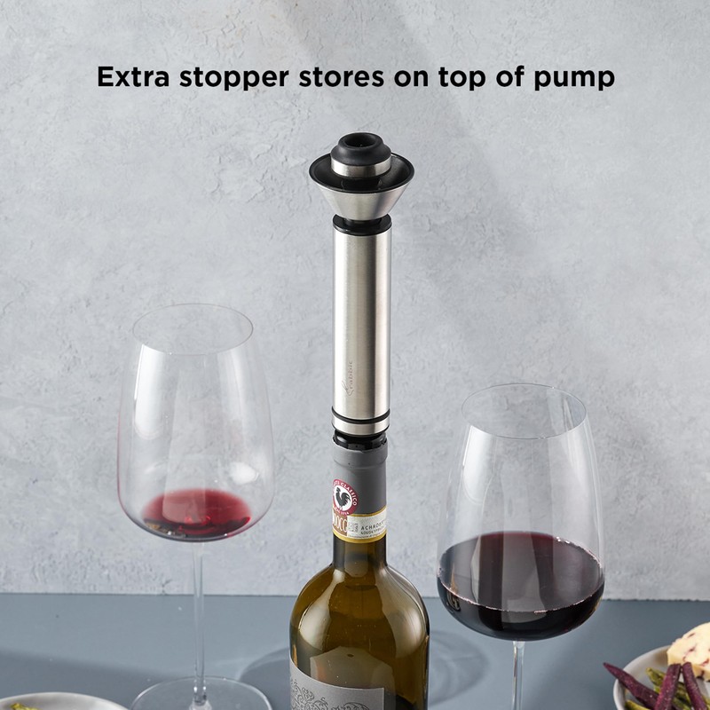 Rabbit Wine Vacuum Pump with Two Preserving Bottle Stoppers Easy-to-Use