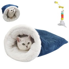 BAIURE Cat Sleeping Bag for Indoor Cats,Sleeping Bag for Cats,Cozy Cat Winter Sleeping Bag,Warm Cat Sleeping Bag,Soft Fluffy Washable Cat Bed Cave,Cat Blankets for Indoor Cats (A)