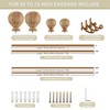 Mayrhyme Wood Double Curtain Rods Set for Windows 36 to