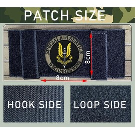 Pack of 4 UK Flag SAS Patch Embroidery Removable Hook and Loop Patch Badge Embroidered Applique Tactical for Clothes, Bags, Vest, Jacket, Backpacks, Uniform, Vest.